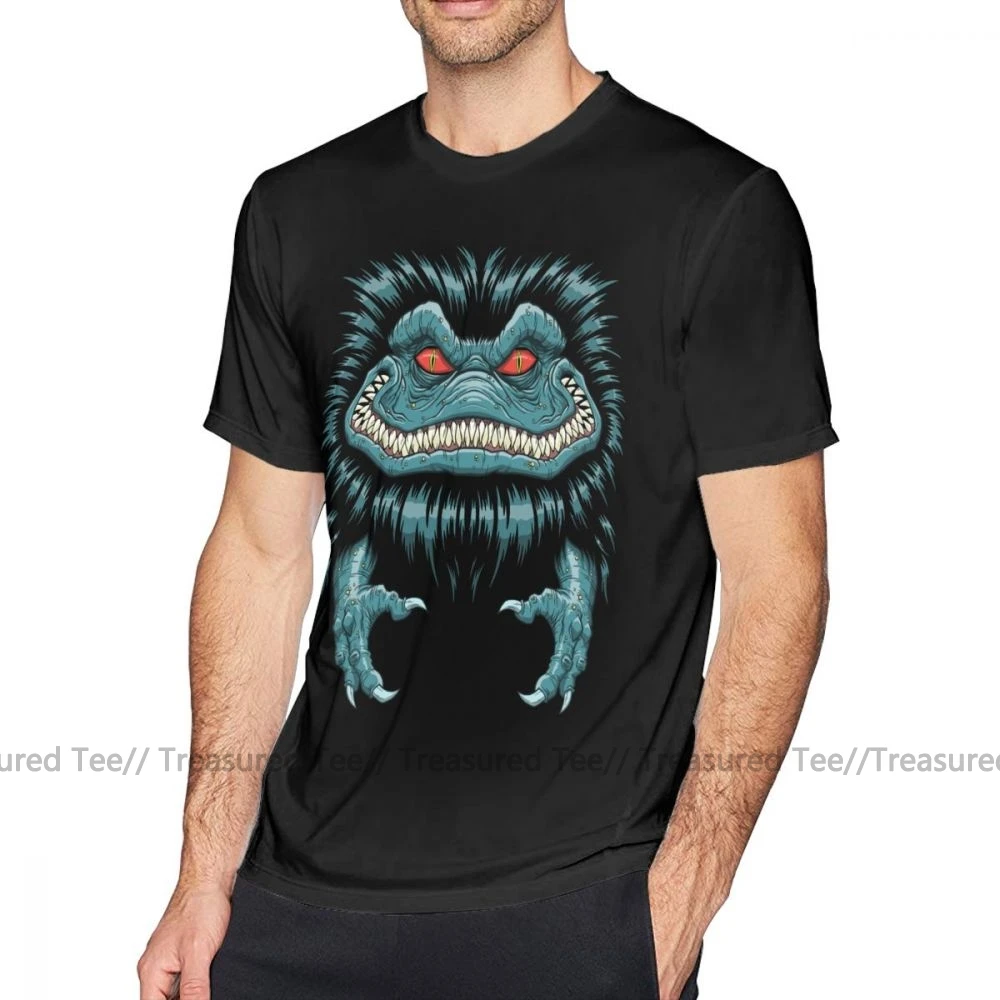 Critters футболка они кусают Футболка с принтом 4xl Футболка удивительный Классическая 100 хлопок Рубашка с короткими рукавами Для мужчин футболка - Цвет: Black