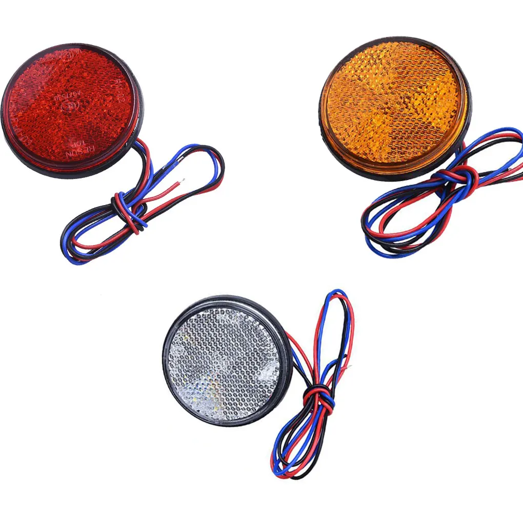 Светодиодный Мотоцикл Круглый отражатель задний фонарь стоп-сигнал поворота