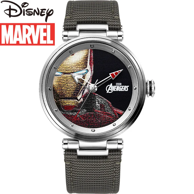 

Disney Men's Nylon Strap Waterproof Quartz Watch Marvel Watch Fashion Unique Luminous Iron Man Watch Men's Watch