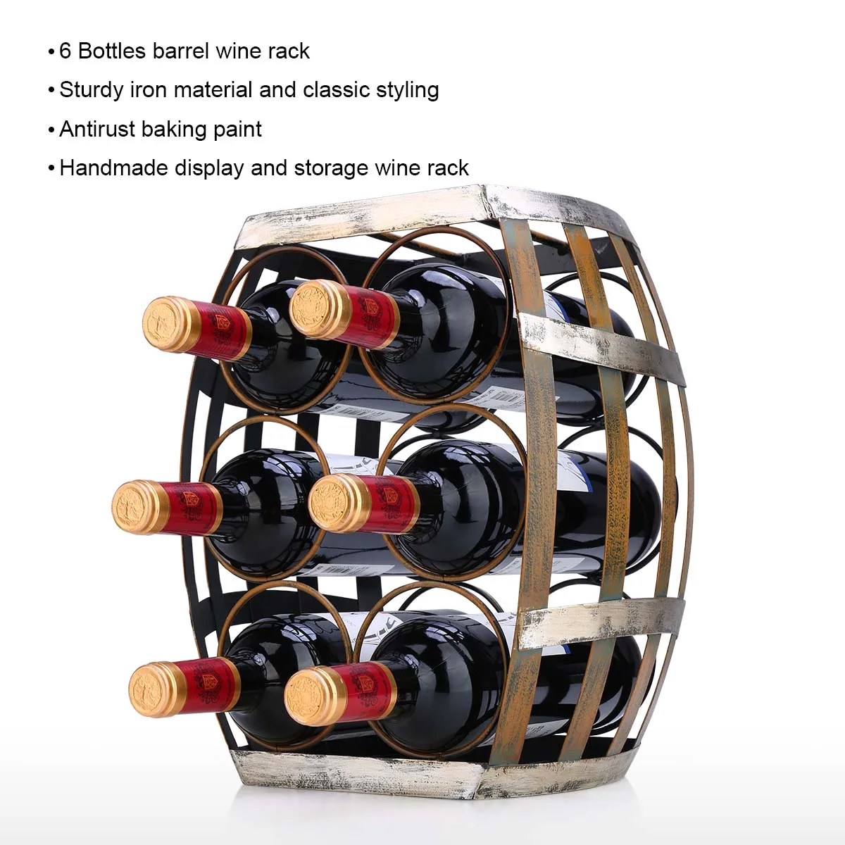 Винная стойка Tooarts на 6 бутылок настольный винный стеллаж прочная