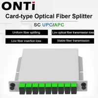 onti 10pcspack sc apc plc 1x8 splitter fiber optical box ftth plc splitter box with 1x8 planar waveguide type optical splitter