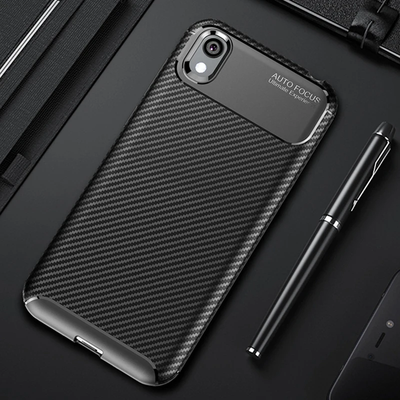 Для Honor 8 S чехол роскошный чехол из углеродного волокна противоударный чехол для телефона для huawei Honor 8 S 8 S чехол 360 полная защита тонкий бампер - Цвет: Черный