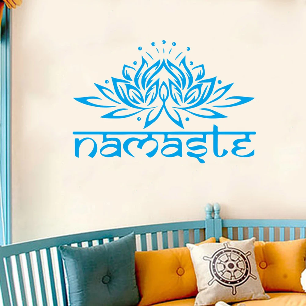 new fashion Indian Religion Namaste Lotus Living Room Bedroom Wallpapers Decals Home Decors Indian& Lotus Design stickers
