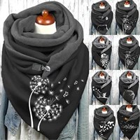 2021 fashion winter scarf for women printing button soft wrap casual warm scarves shawls scarf foulard femme neck bandana