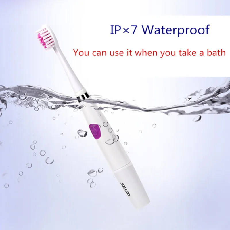 Зубная щетка Seago звуковая электрическая с таймером моющаяся для отбеливания