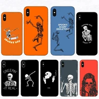 unique funny dancing skeletons phone case for iphone xs x 11 pro max 12 mini mobile shell se 2020 8 7 plus 6s 5 6 xr hard cover