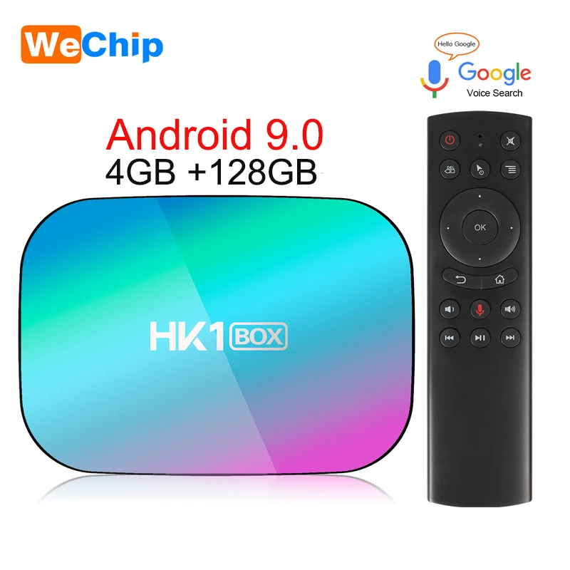 Умная ТВ приставка на Android 9 0 4 Гб ОЗУ 128 ПЗУ Amlogic S905X3 1000 м 2 4/5G Wi Fi BT голосовой поиск