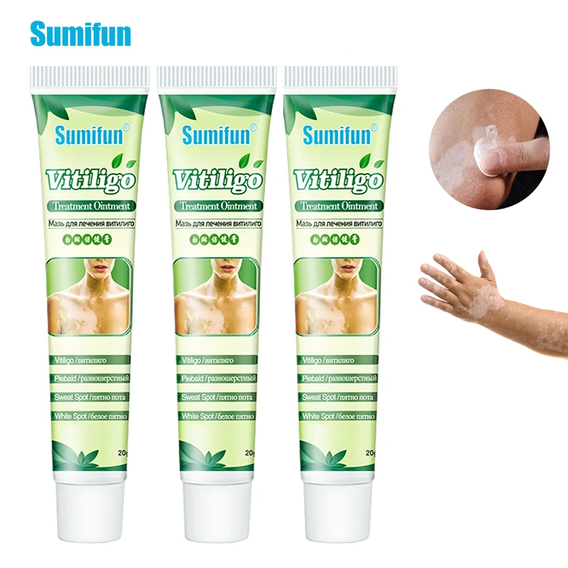 

3pcs Sumifun Vitiligo Treament Cream Antibacterial Psoriasis Localized Ointment Mycosis Leukoplakia Plaster White Spot Cream