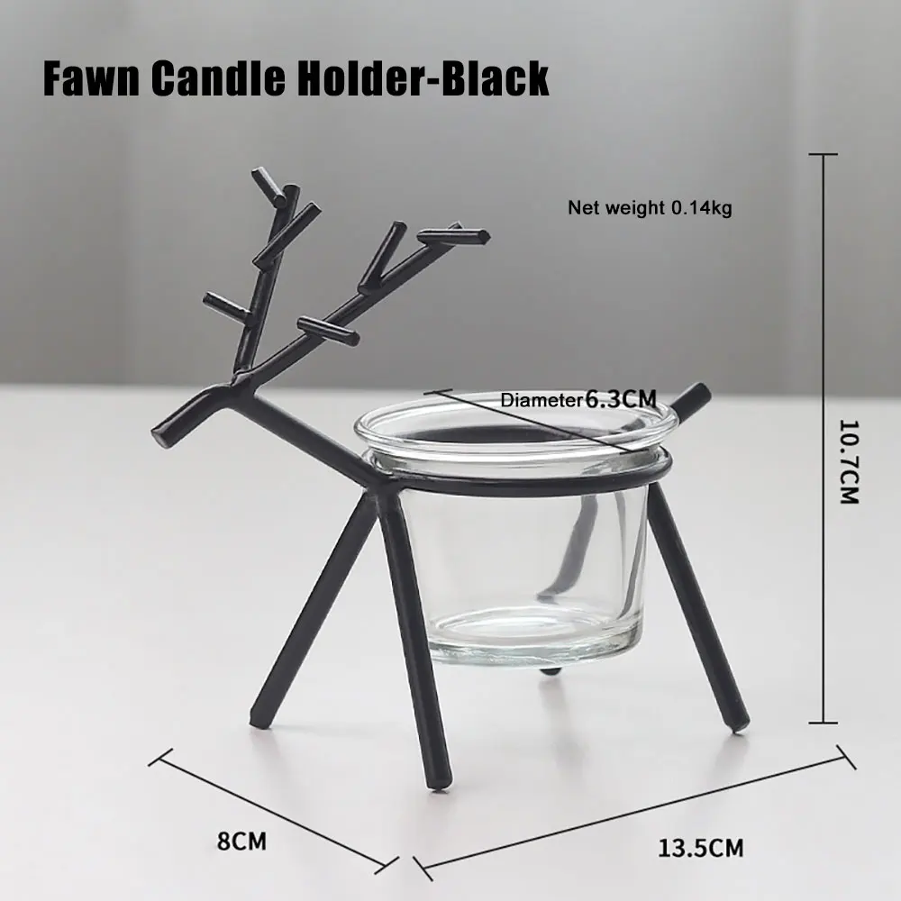 

Creative Elk Metal Candle Holder Sturdy Dinner Candlelight Wedding Party Candlestick 2 Colours Designed Useful Geometric Shapes