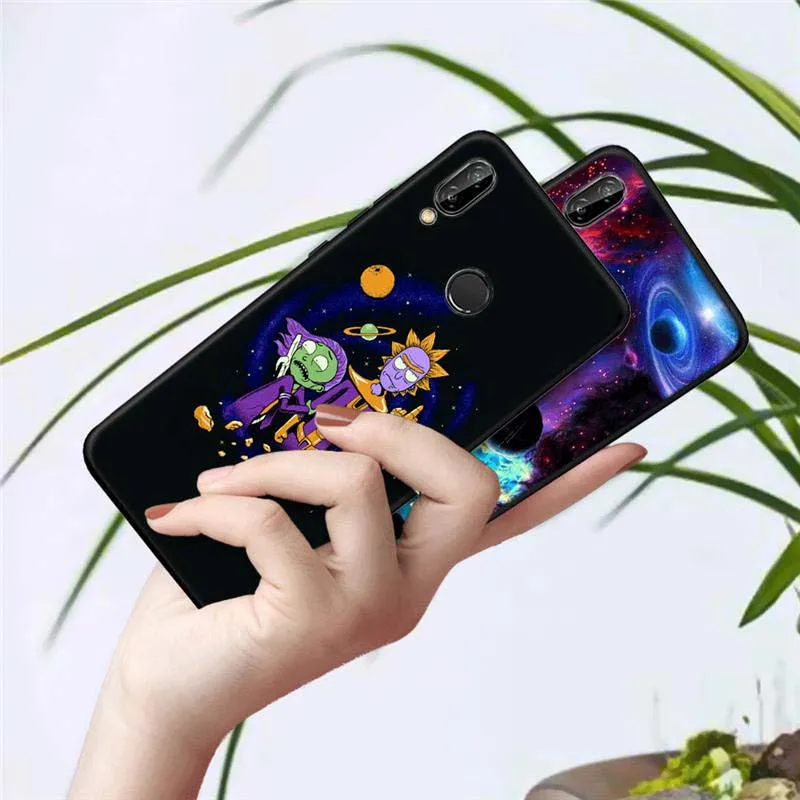 Черный силиконовый мягкий чехол Rick and Morty для huawei mate 20 10 P30 P20 Pro P10 P9 P8 Lite P Smart