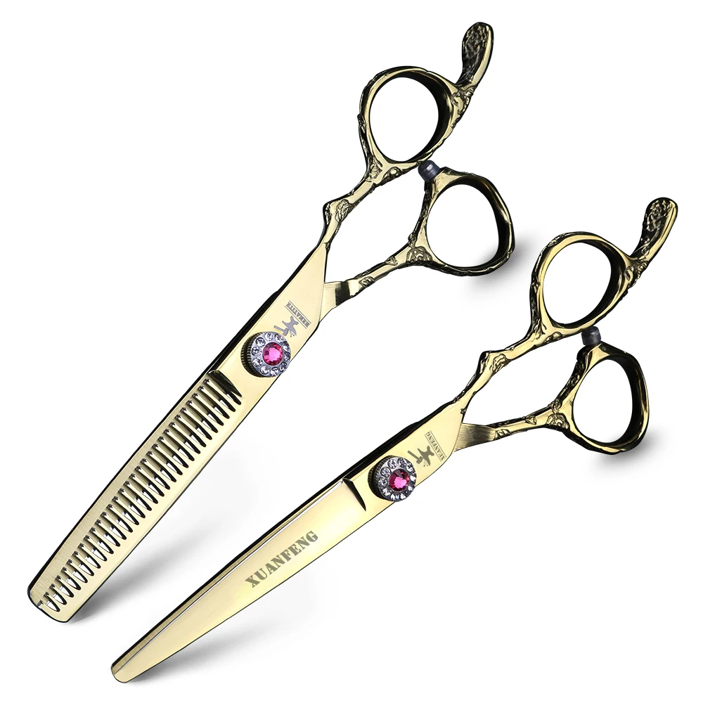 6 дюймов Черная роза ручка для гравировки салон Парикмахерские ножницы Высокое