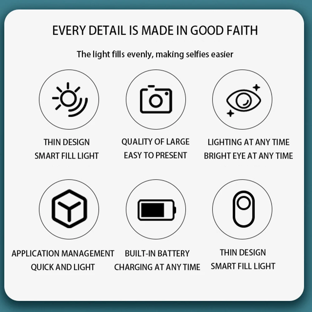 

Fill Light Phone Case for iPhone 12 Front and Back Selfie Beauty Ring Light Flash Case Cell Phone Protection Case