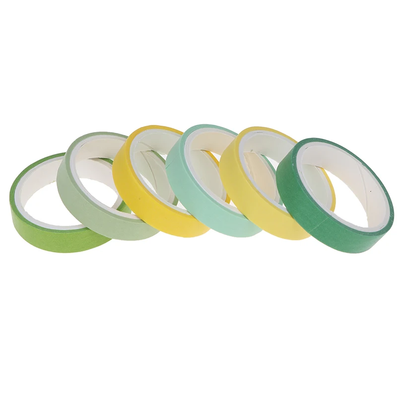 

6 Pcs/pack Basic Solid Color Paper Washi Adhesive DIY Scrapbooking Sticker Label Masking Tape