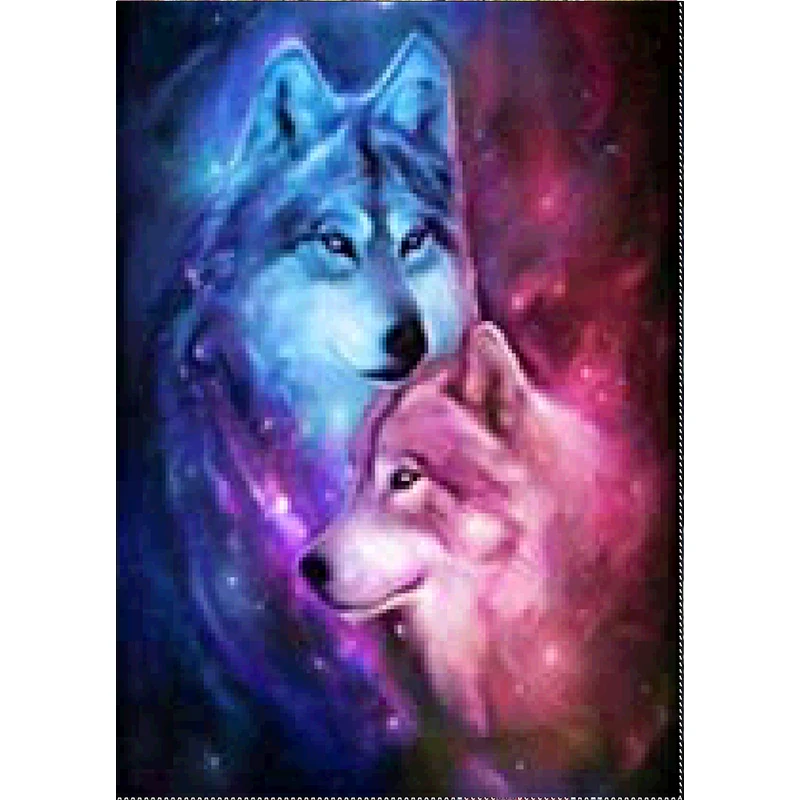 

Full diamond round 5D DIY diamond painting animal wolf diamond embroidery cross stitch mosaic home decoration handmade gift