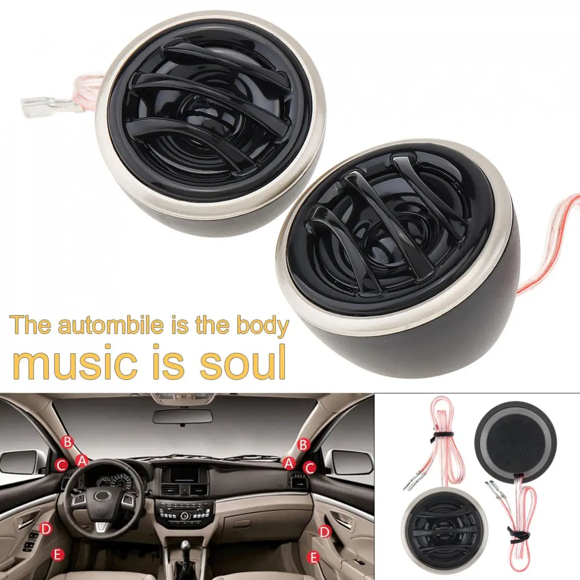 

2pcs 12V 130W Car Mini Dome Tweeter Car Speaker High Efficiency Loudspeaker Loud Speaker Super Power Audio Sound car tweeters