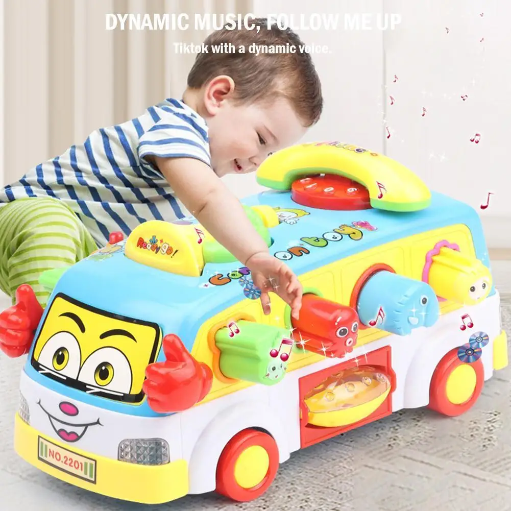 

Детская игрушечная машинка, забавный автобус, игрушечный автомобиль, музыкальные огни, раннее образование для мальчиков и девочек 2 - 3 лет