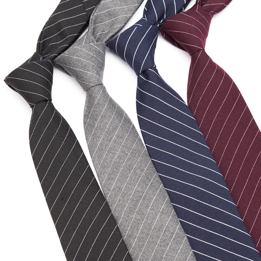 

Men Cotton Ties for Mens Fashion New Stripes Neck Tie Slim Cravat Business Wedding Party Bowtie Male Dress Necktie