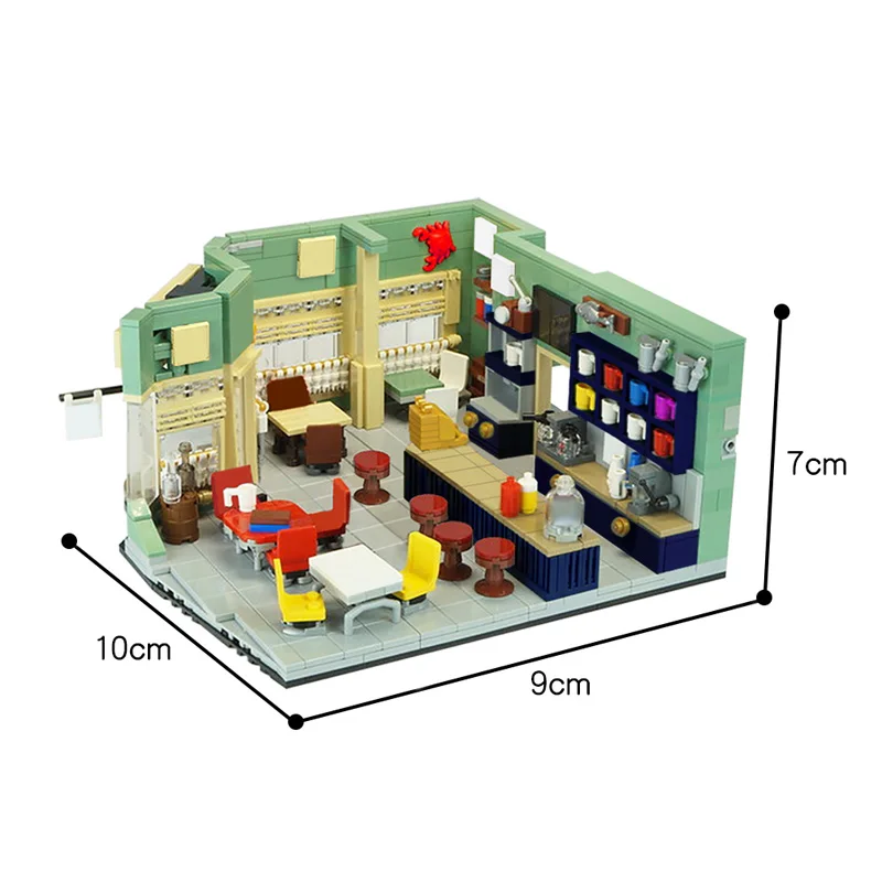 

MOC Bricks Friends For Girl Creator Expert Restaurant Model Movie Gilmore Girls Diner Building Blocks House Kids Toys