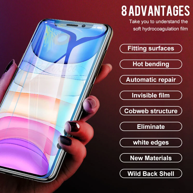 30D Hydrogel Film For iPhone 7 8 6 6s Plus Screen Protector For iPhone X XS XR XS Max 11 Pro Max Soft Protective Film Not Glass