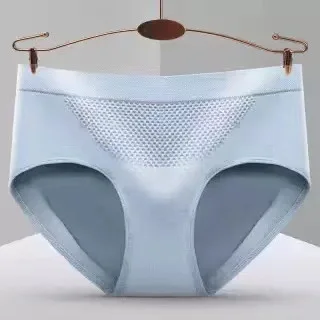 

2021 solid color ladies briefs mid-waist hip-lifting body shaping underwear women's explosive honeycomb cotton crotch panties