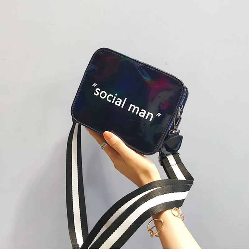 Новинка 2020 Женская мини-сумка через плечо с лазерным рисунком сумка-мессенджер