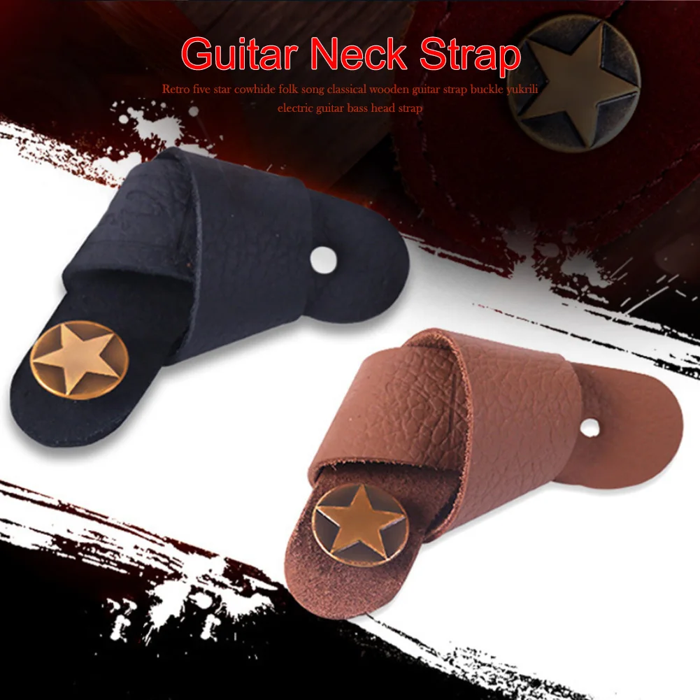 gitarre neck strap gitarre strap leder kopf gürtel halter taste safe lock ukulele bass folk akustische elektrische gitarre zubehör free glob