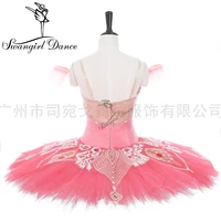Women Nutcracker Fairy Doll Ballet Stage Costumes Professional Ballet Tutu dark Pink Sleeping Beauty Pancake Tutus BT2007