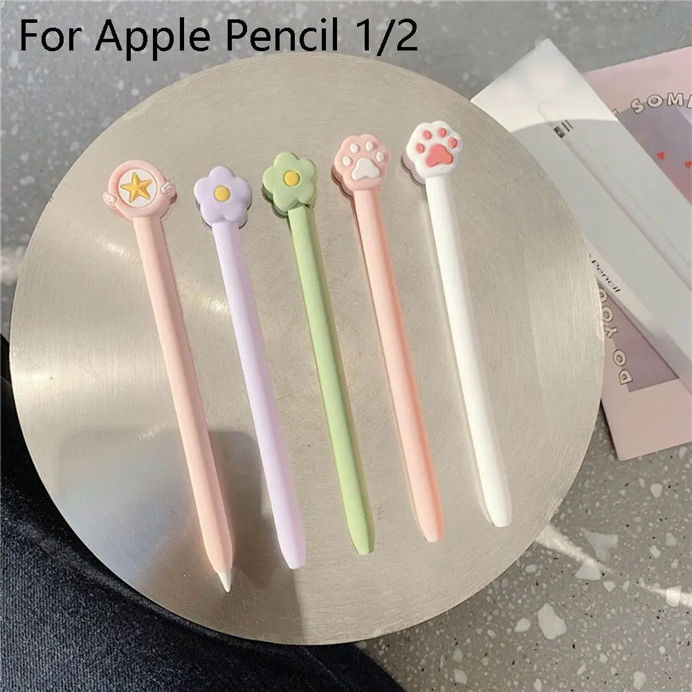 Силиконовый чехол с кошачьими крапанами для Apple Pencil 1/2 пыленепроницаемый стилус
