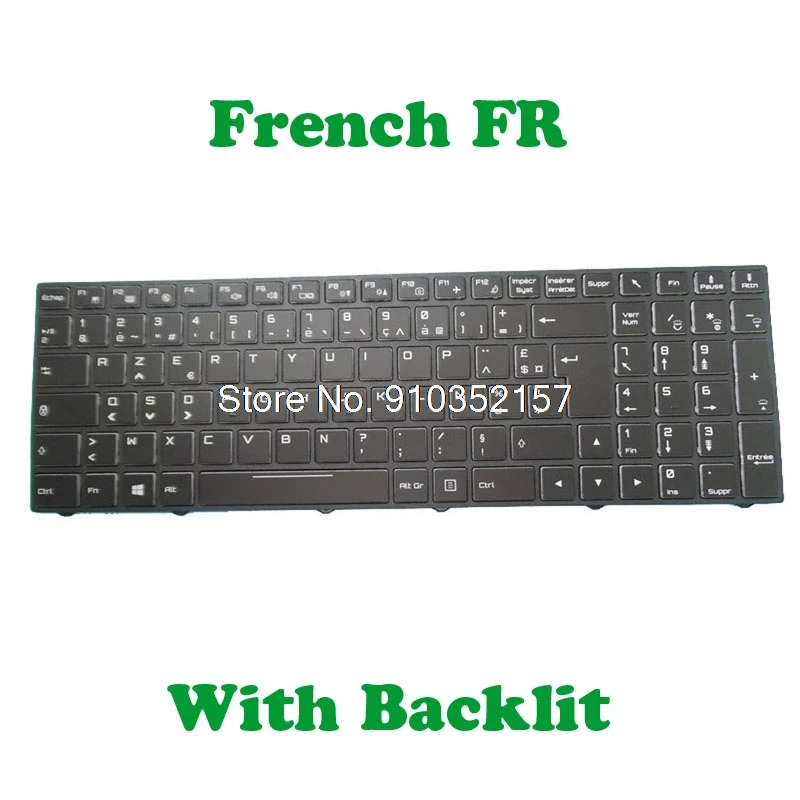 Клавиатура с французской подсветкой для CLEVO P950EP6 P950ED P950ER P955ER P950HP3 P950HP6 P957HP3 P955HP6 P957HP6 P950HR P955HR