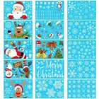 Рождественская Наклейка на окно на стену, Санта-Клаус, олень, 2022 год, Рождество, статическое стекло, украшение, новая наклейка, наклейки на окна для дома I9d2