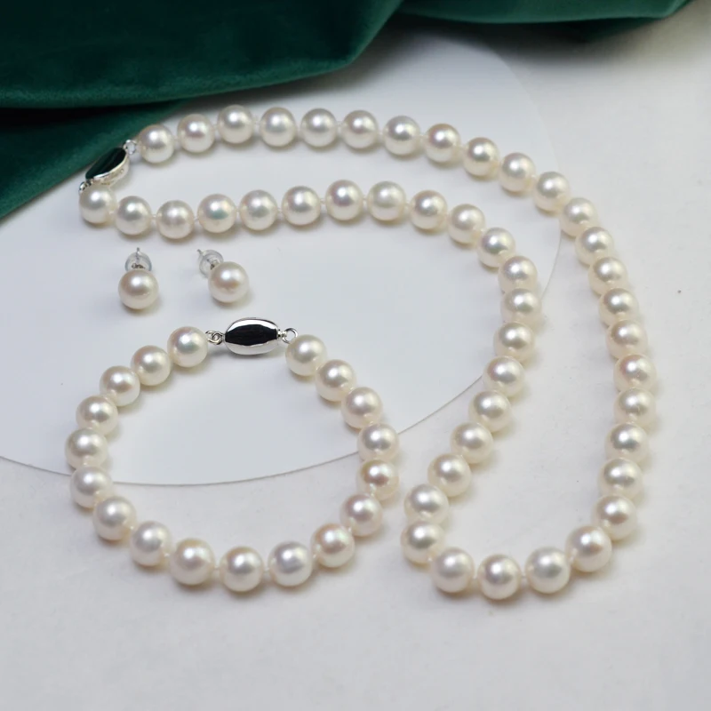 Preço Frete Grátis Eterno Mulher Giftsterling Verdadeiro Japão Akoya Natural Pérola De água Do Mar Redondo Impecável