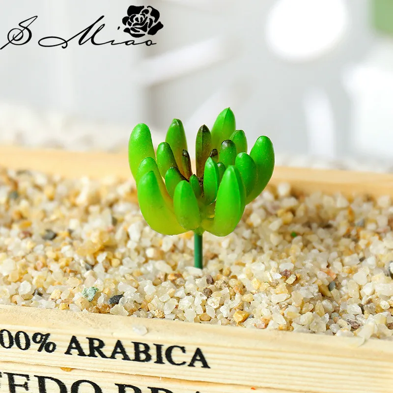 Искусственные флокированные суккуленты зеленые красные фиолетовые