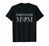firefighter mom support the flag t shirt cotton o neck short sleeve unisex t shirt new size s 3xl