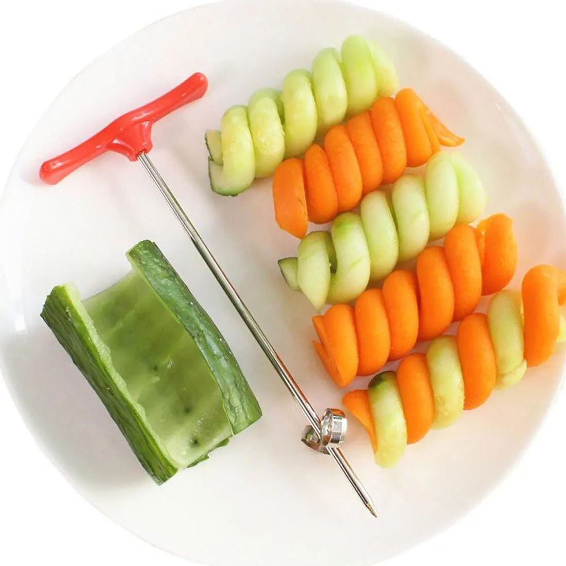 Vegetables Spiral Knife Carving Tool Potato Carrot Cucumber Salad Chopper Manual Screw Slicer Cutter Spiralizer |