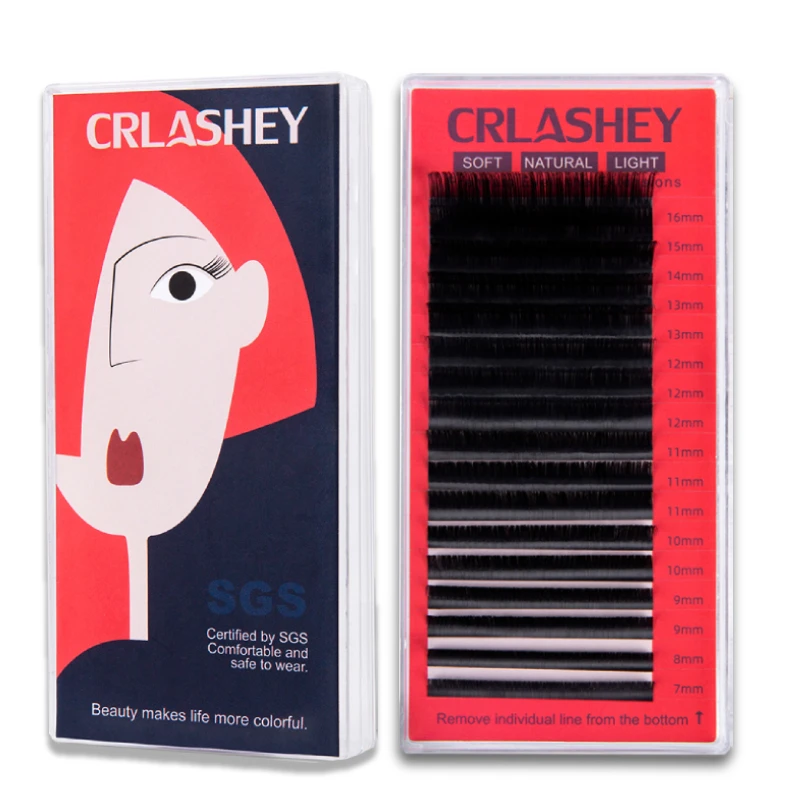 Накладные ресницы CRLASHEY для наращивания отдельные шелковые норковые все