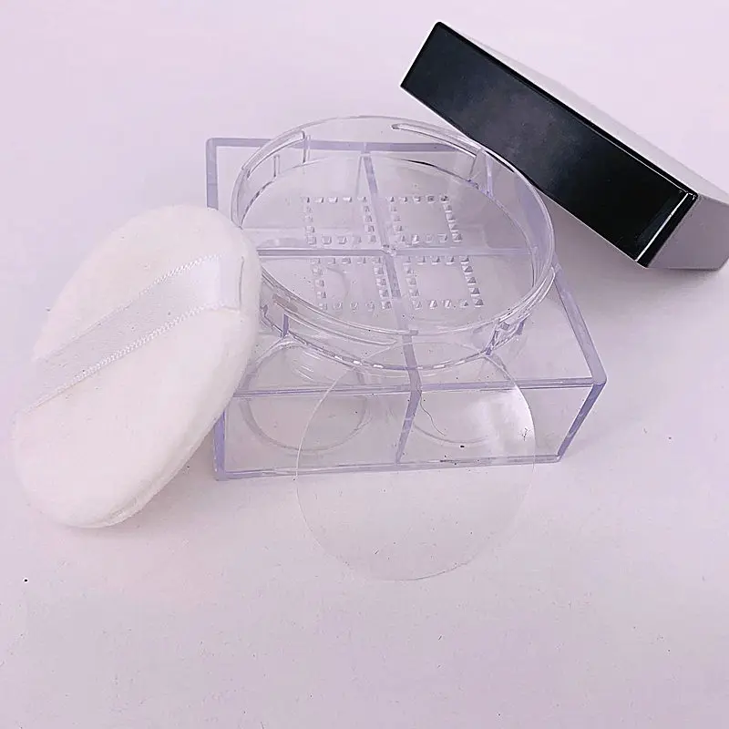 Новая Четырехцветная решетчатая коробка для рассыпного порошка макияжа