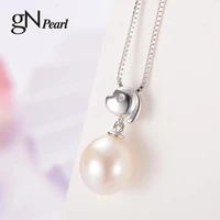 gn pearl pendants necklaces genuien 925 sterling silver cute dog 10 11mm natural freshwater pearl chain gnpearl jewelry