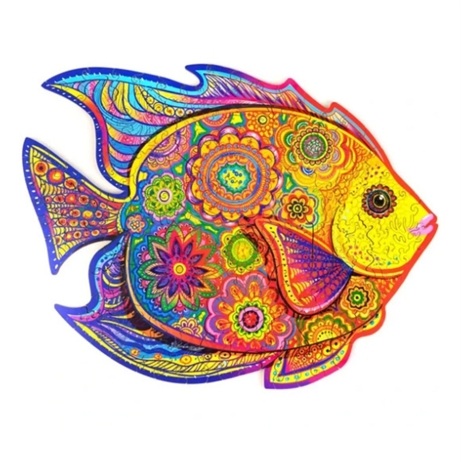 

Unique Wooden animal Jigsaw Puzzles Mysterious Fish 3D Puzzle For Adults Kids Educational Fabulous Gift Interactive Games Toy#FS