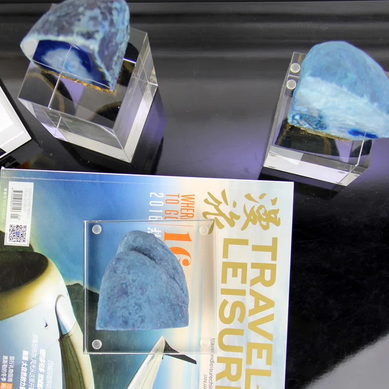 Современная синяя статуя из натурального агата аксессуары для домашнего декора