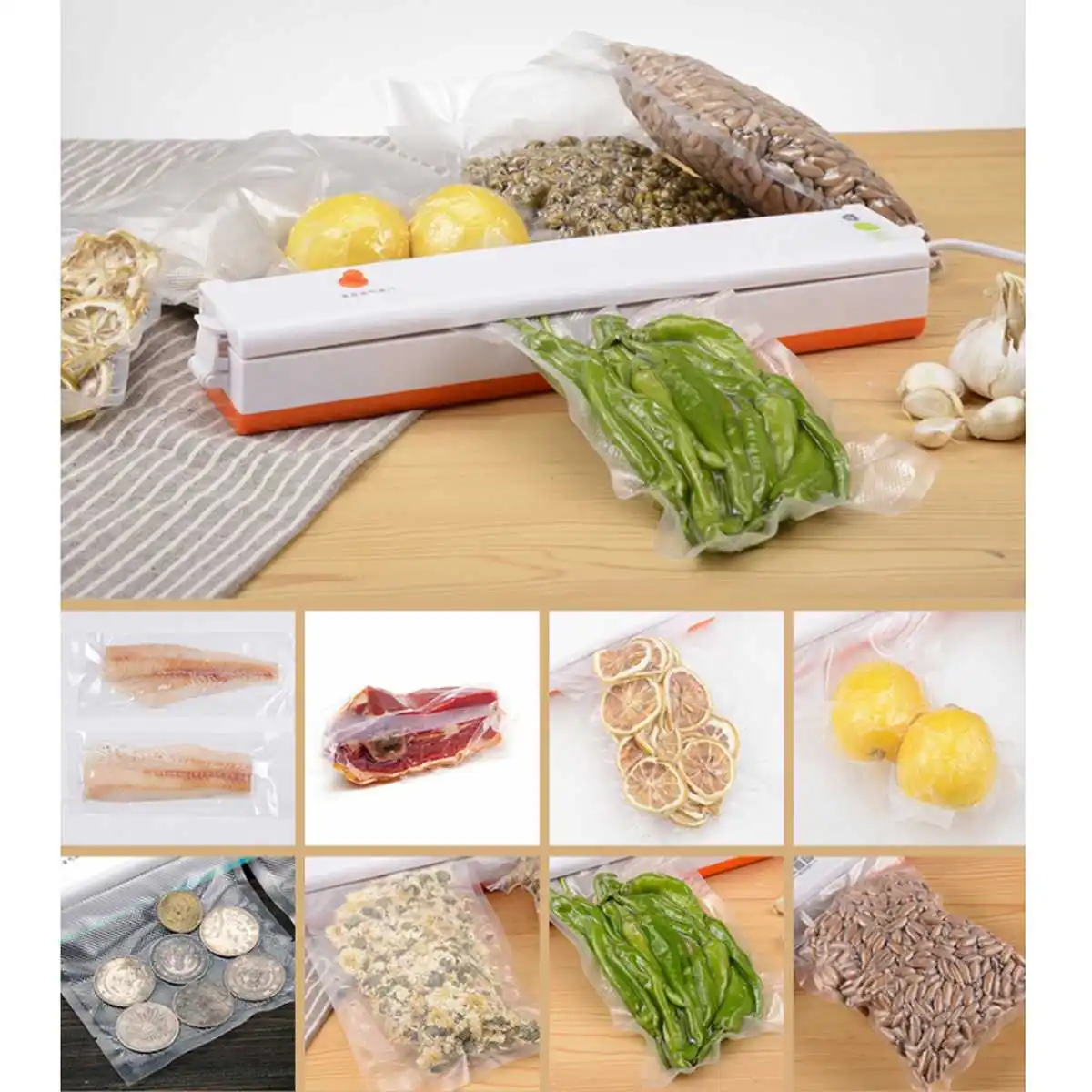 Бытовая Машина для вакуумной упаковки пищевых продуктов 220 В вакуумная машина для герметизации пленочный контейнер герметизатор для сохранения еды включает в себя вакуумный упаковщик