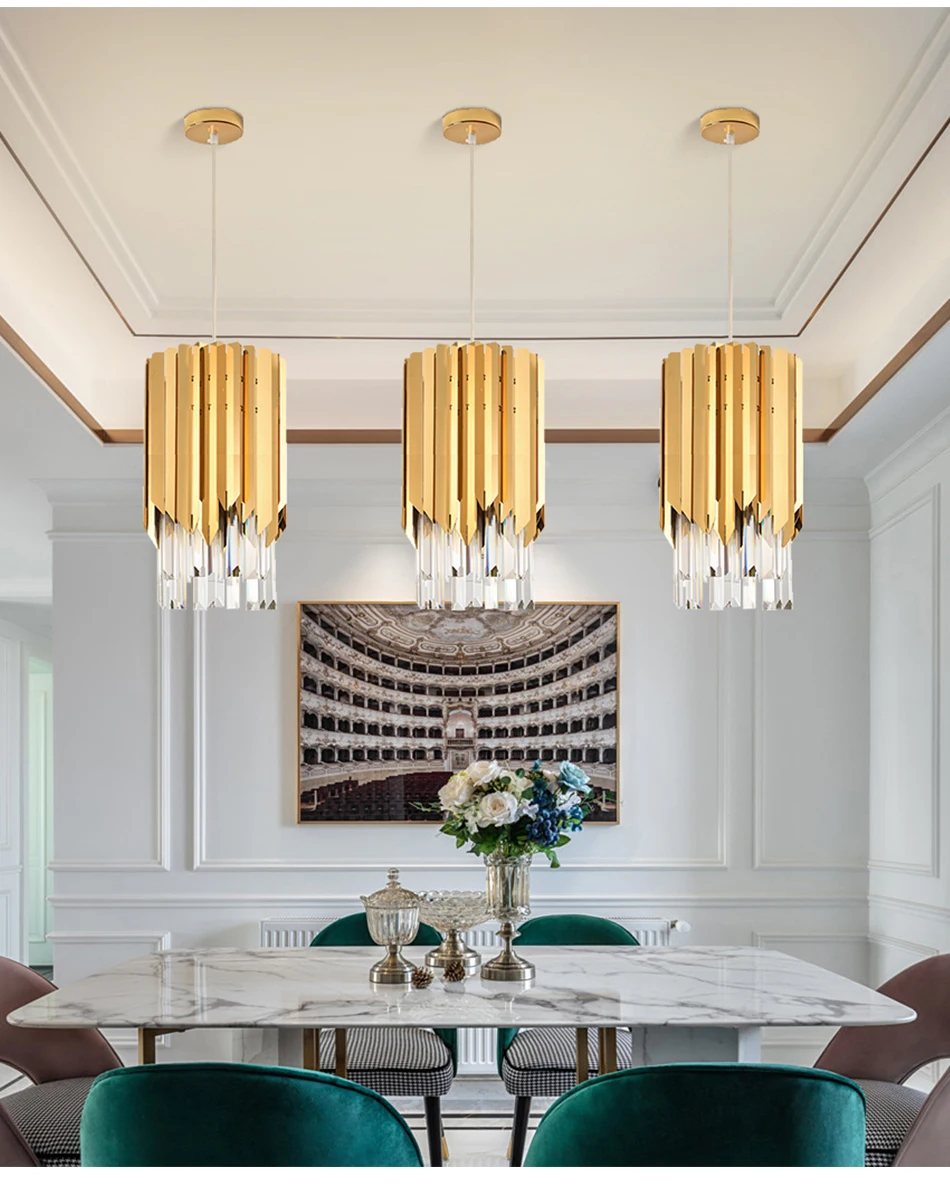 Небольшой круглый золотой k9 хрустальный светодиодный Современный Люстра