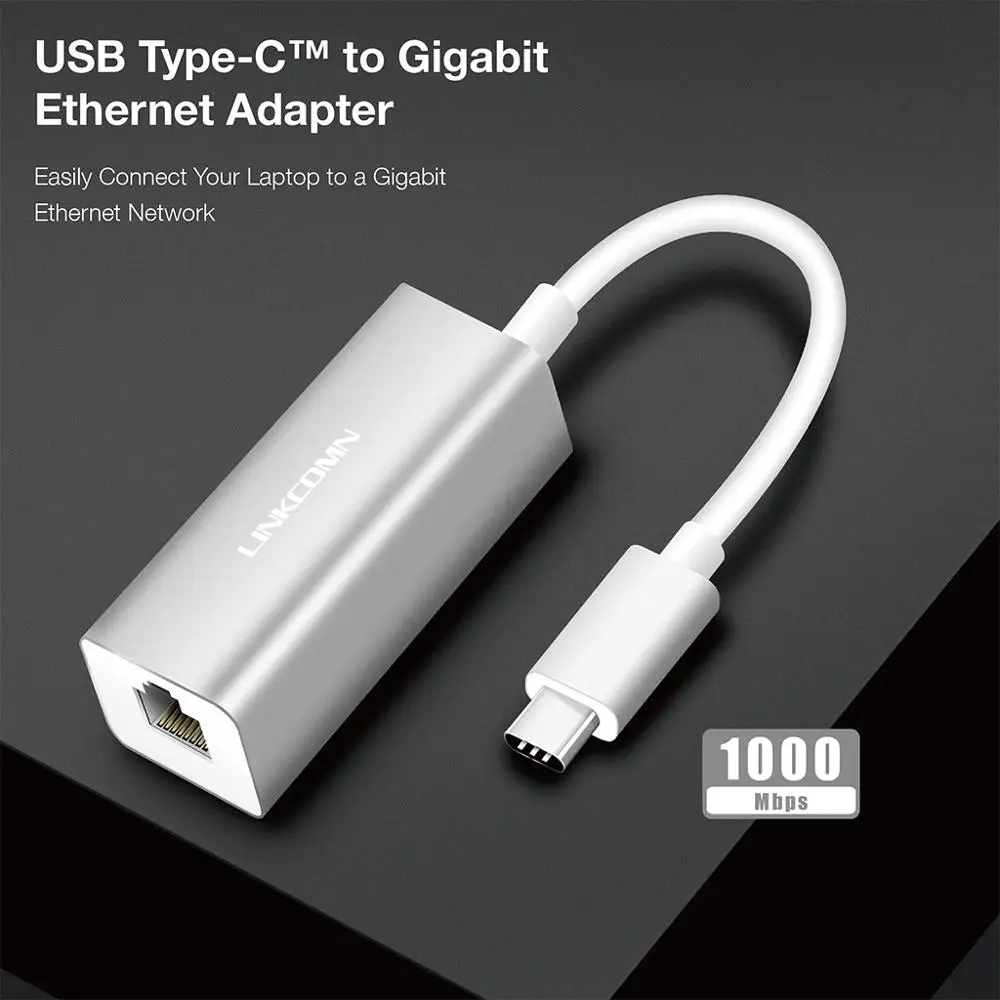Адаптер Linkcomn usb type C для Gigabit Ethernet 20 см|Док-станции ноутбуков| |