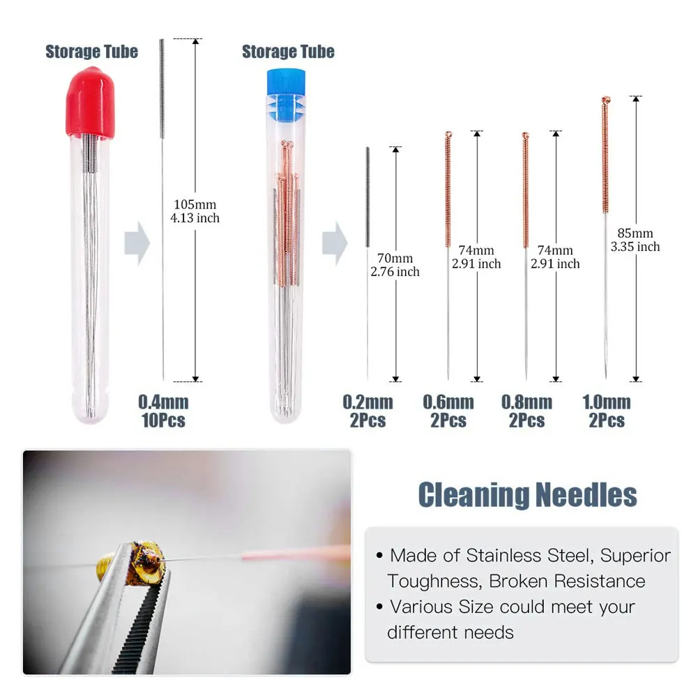 

29PCS 3D Printer Nozzle Set Nozzle Replacement Cleaning Tool Kit Extruder Head Nozzle Cleaning Needle Tweezer Clean Tool