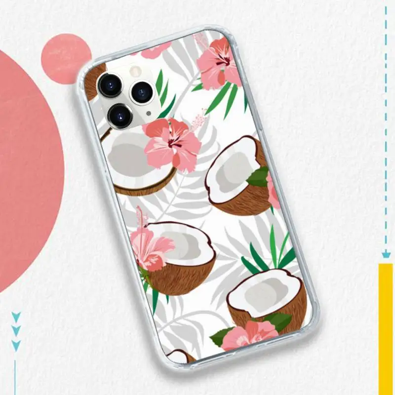 

coconut fruit fashion cover Phone Case for iPhone 11 12 pro XS MAX 8 7 6 6S Plus X 5S SE 2020 XR