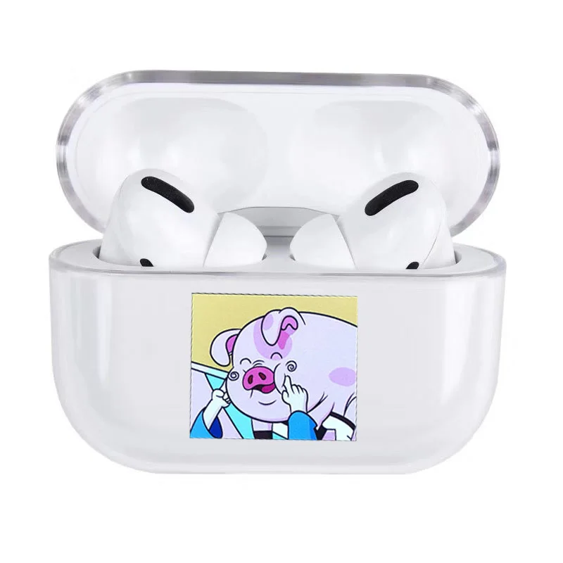for AirPods Pro 04 Прозрачный жесткий чехол для Airpods Pro с забавным рисунком поросенка из мультфильма, Bluetooth гарнитура, защитный чехол для Air Pods 3 2, чехол - Цвет: for AirPods Pro 04