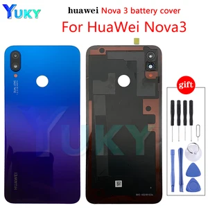original for huawei nova 3 battery cover glass nova 3i back panel rear door housing case for huawei nova 3 battery cover free global shipping