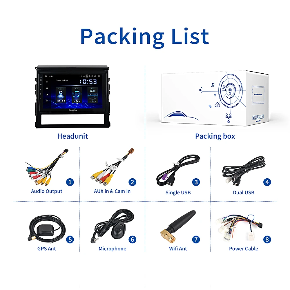 

Dasaita 10.2" Android 10.0 Car Stereo for Toyota Land Cruiser Radio 2016 2017 2018 GPS Touch Screen Navigation 1280*720