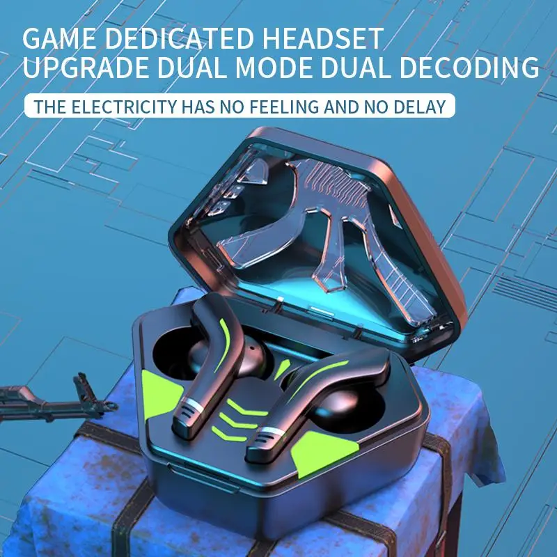 

Wireless Bluetooth 5.1 Headset Low-latency Gaming Earphones Hifi Sound Stereo Noise Reduction Sports Music Earplug HD Call