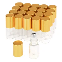 3ml Roller Bottles 20Pcs Clear Glass Roll on Bottles Refillable Essential Oil Perfume Rollerball Bottles Container vial