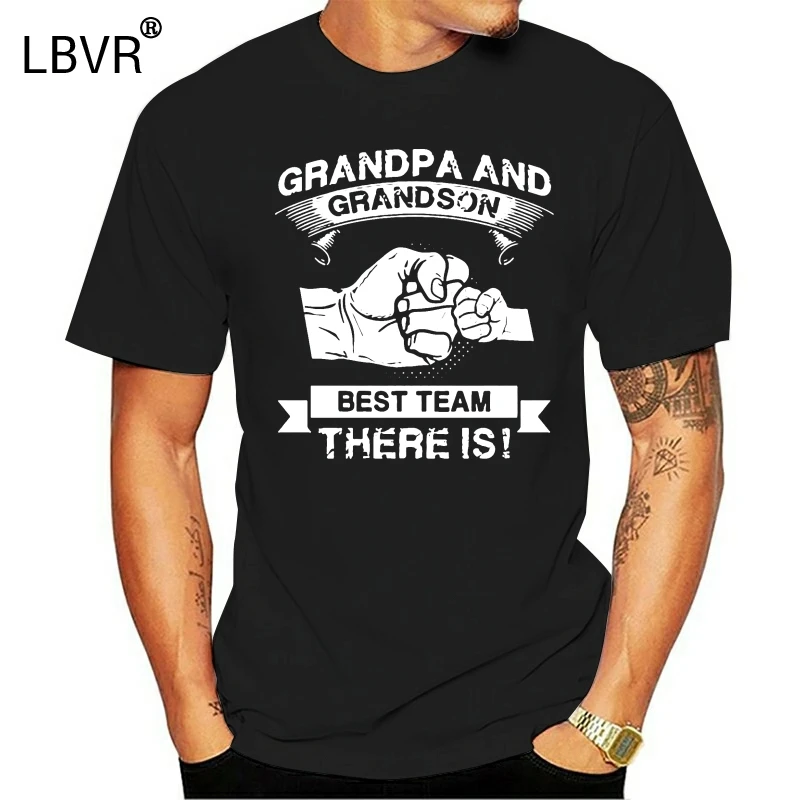 Дедушка и внука лучшую команду-новая футболка для Дедушки-дедушки объявление Dad to